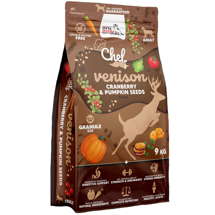 Syta Micha Dziczyzna, żurawina sucha karma dla dorosłego psa 9kg