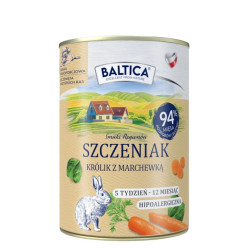 Baltica Junior Królik z marchewką mokra karma dla szczeniąt 400g