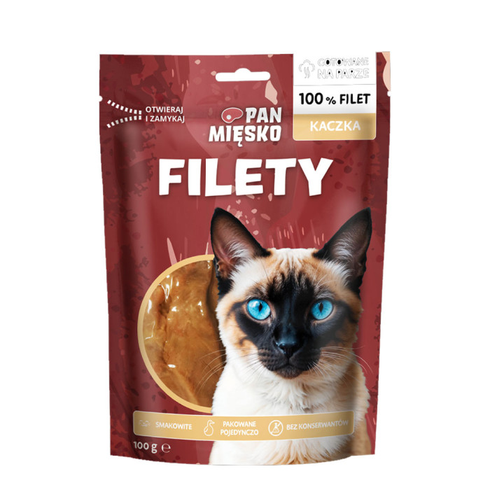 Pan Mięsko Filety z kaczki dla kota 100g