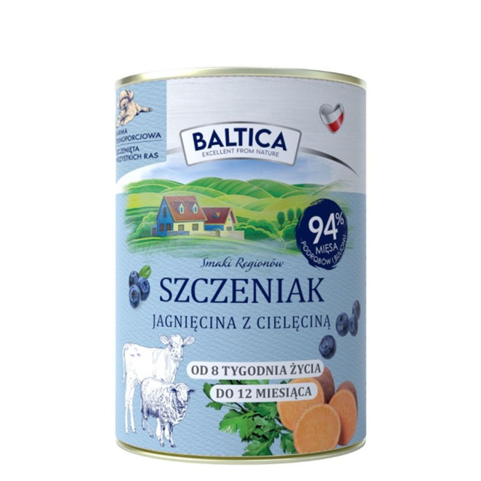 Baltica Junior mokra karma dla szczeniąt Jagnięcina z Cielęciną 400g