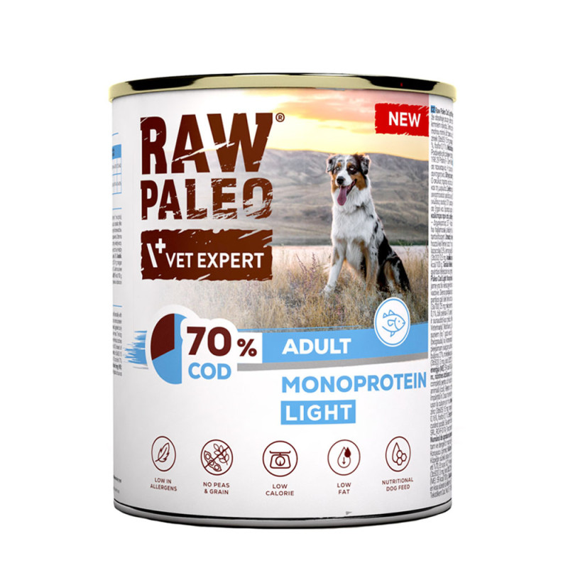 Raw Paleo Dorsz Light Monoproteinowa karma mokra dla psa 800g