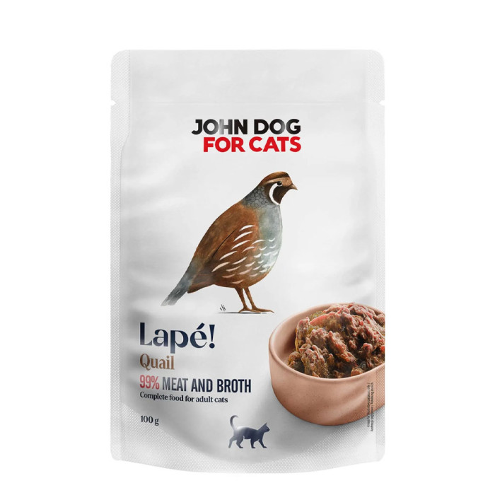 John Dog Lapé Przepiórka Monobiałkowa karma mokra dla kota 100g