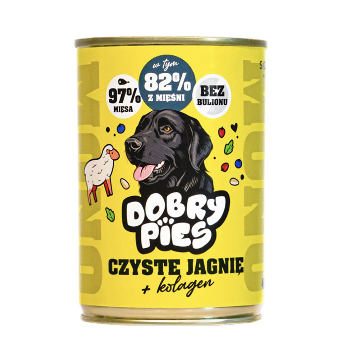 Dobry Pies Jagnięcina monoproteinowa mokra karma dla psa 400g