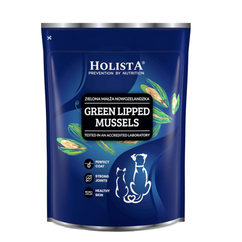 Holista Pets Małż nowozelandzki, omułek zielonowargowy Poprawia kondycję skóry i sierści 500g