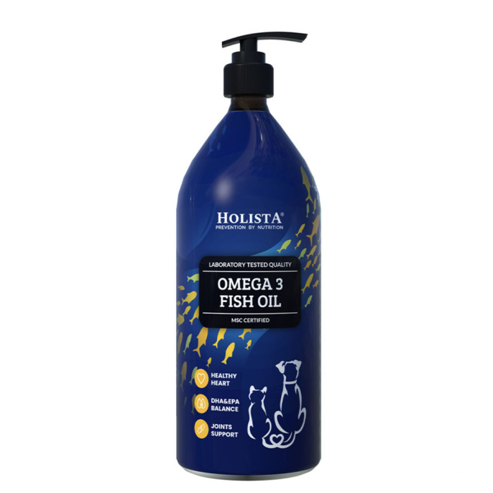 Holista Pets Omega3 Fish Oil Olej z dziko żyjących ryb morskich dla psów i kotów 1000ml