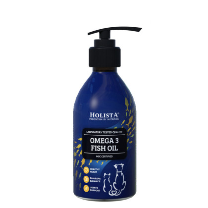 Holista Pets Omega3 Fish Oil Olej z dziko żyjących ryb morskich dla psów i kotów 250ml