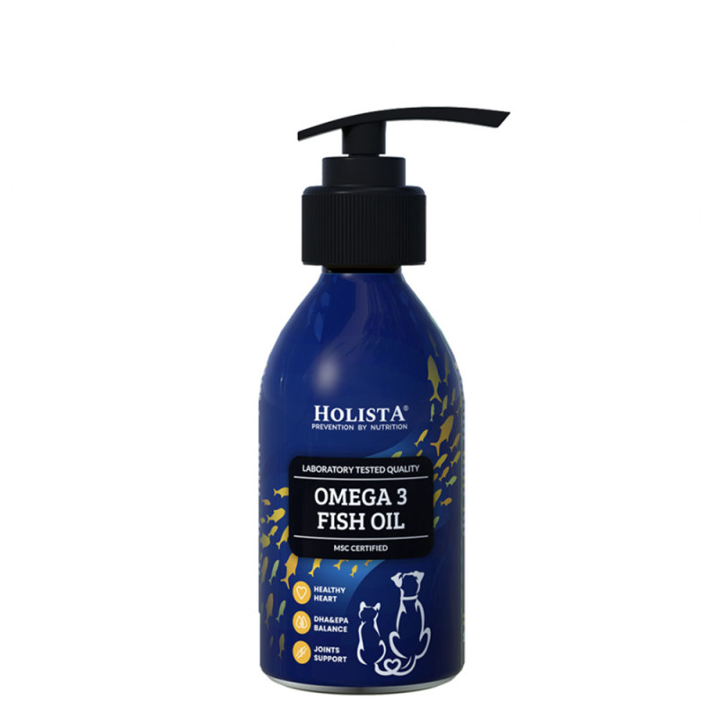 Holista Pets Omega3 Fish Oil Olej z dziko żyjących ryb morskich dla psów i kotów 100ml