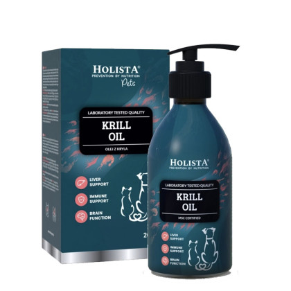Holista Olej Krill Oil z kryla dla psów i kotów 200ml