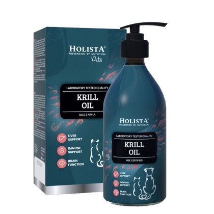 Holista Olej Krill Oil z kryla dla psów i kotów 400ml