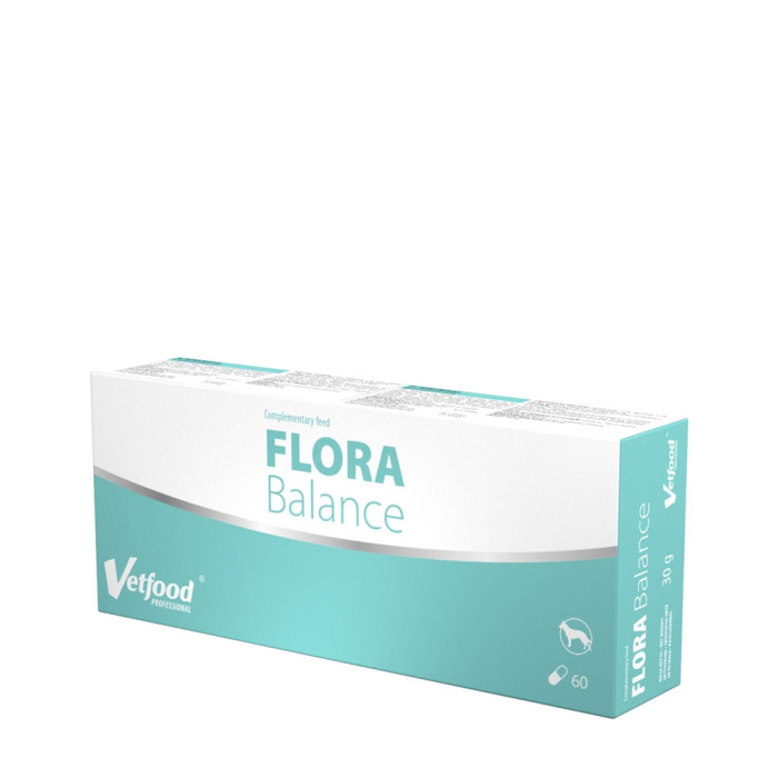 Vetfood Flora Balance Synbiotyk na biegunkę dla psów i kotów 60 kapsułek Vetfood