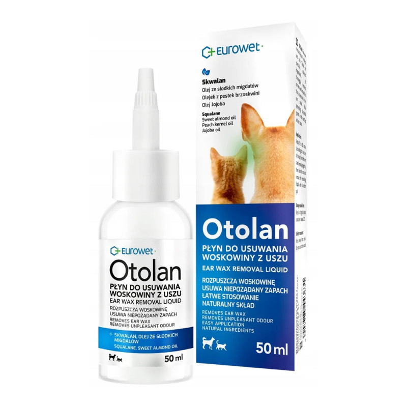 Eurowet Otolan Płyn do usuwania woskowiny z uszu dla psów i kotów 50 ml