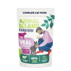 Animal Island Szarpane Fileciki z Cielęciny w Galarecie z Rosołu mokra karma dla kota 85g