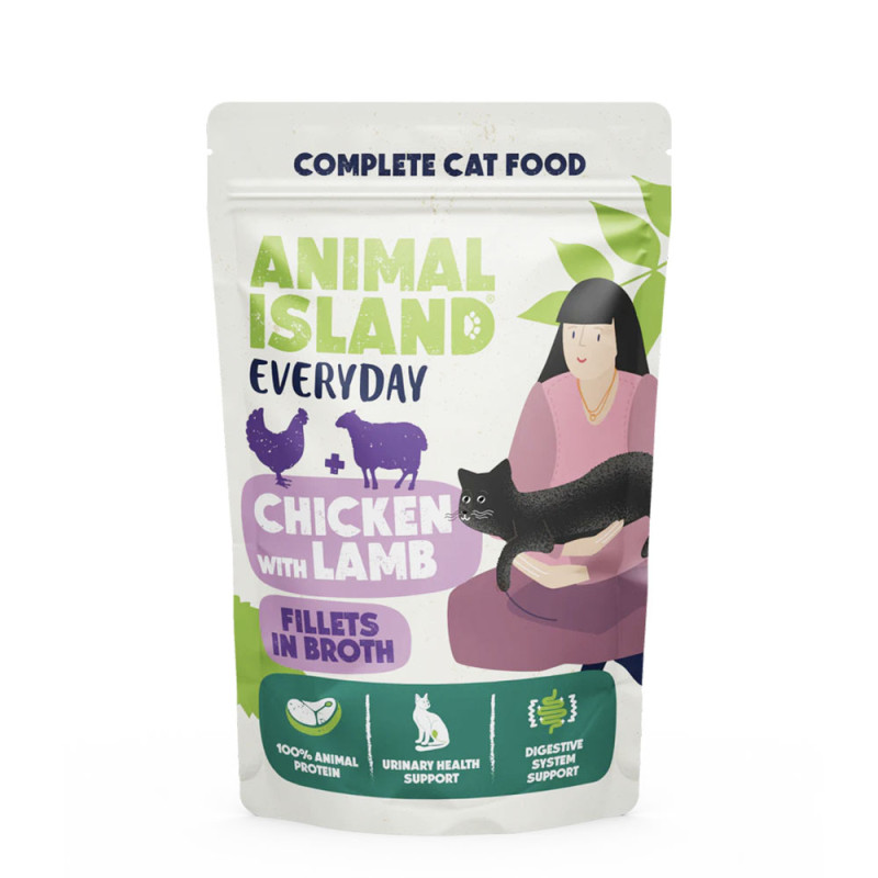 Animal Island Fileciki w rosole Kurczak z Jagnięciną mokra karma dla kota 85g