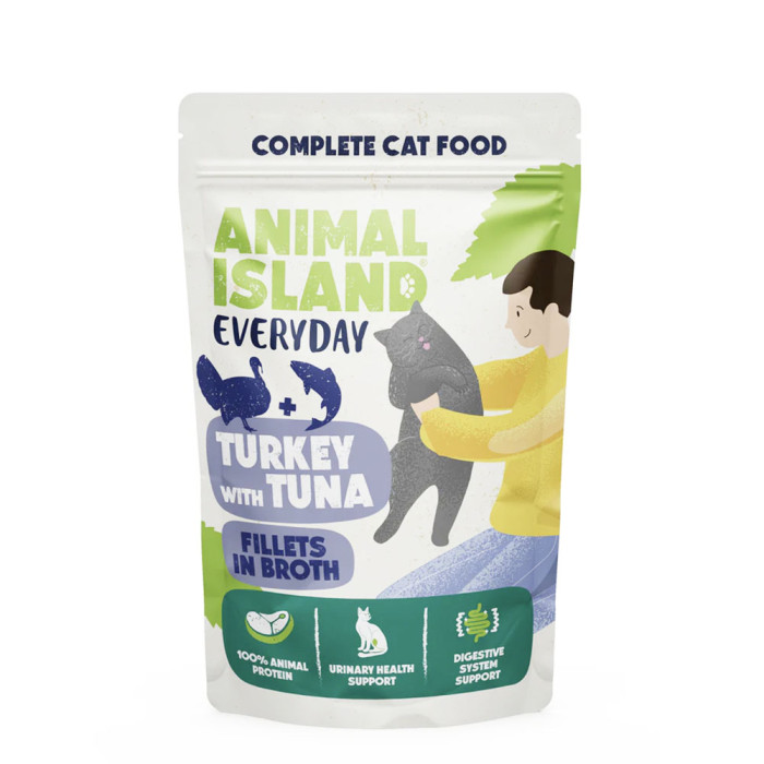 Animal Island Fileciki w rosole Indyk z Tuńczykiem mokra karma dla kota 85g