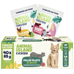 Animal Island Fileciki w rosole wołowina/kurczak BOX 40 sztuk