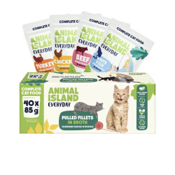 Animal Island Fileciki w rosole wołowina/kurczak/indyk/biała ryba ryba BOX 40 sztuk