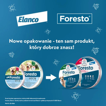 Elanco Foresto Obroża przeciw pchłom i kleszczom dla psów i kotów poniżej 8 kg