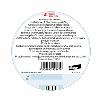 Elanco Foresto Obroża przeciw pchłom i kleszczom dla psów i kotów poniżej 8 kg