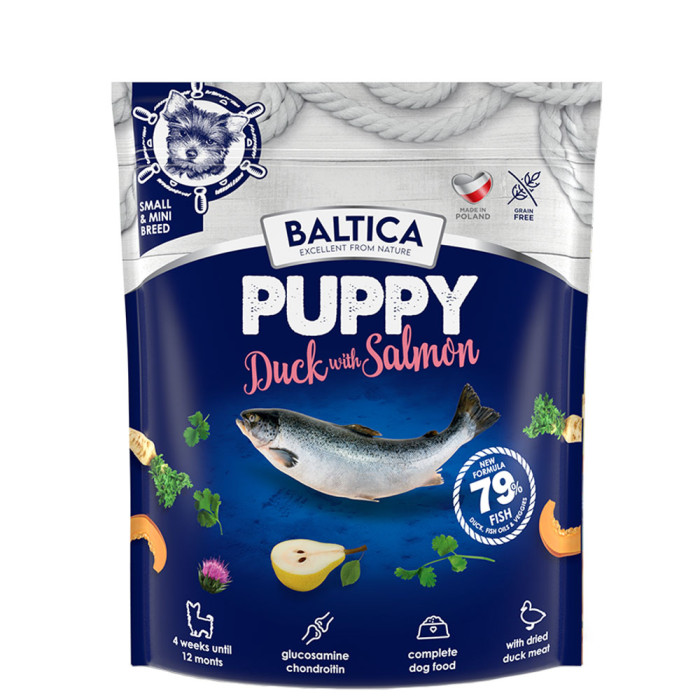 Baltica Excellent Puppy Kaczka z łososiem XS/S 1kg
