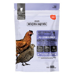 Wiejska Zagroda Kurczak z przepiórką sucha karma dla kotów po sterylizacji 800g