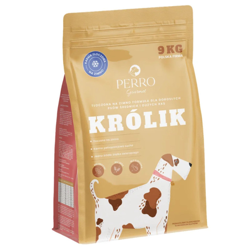 Perro Gourmet Królik Karma tłoczona na zimno, rasy średnie i duże 9kg