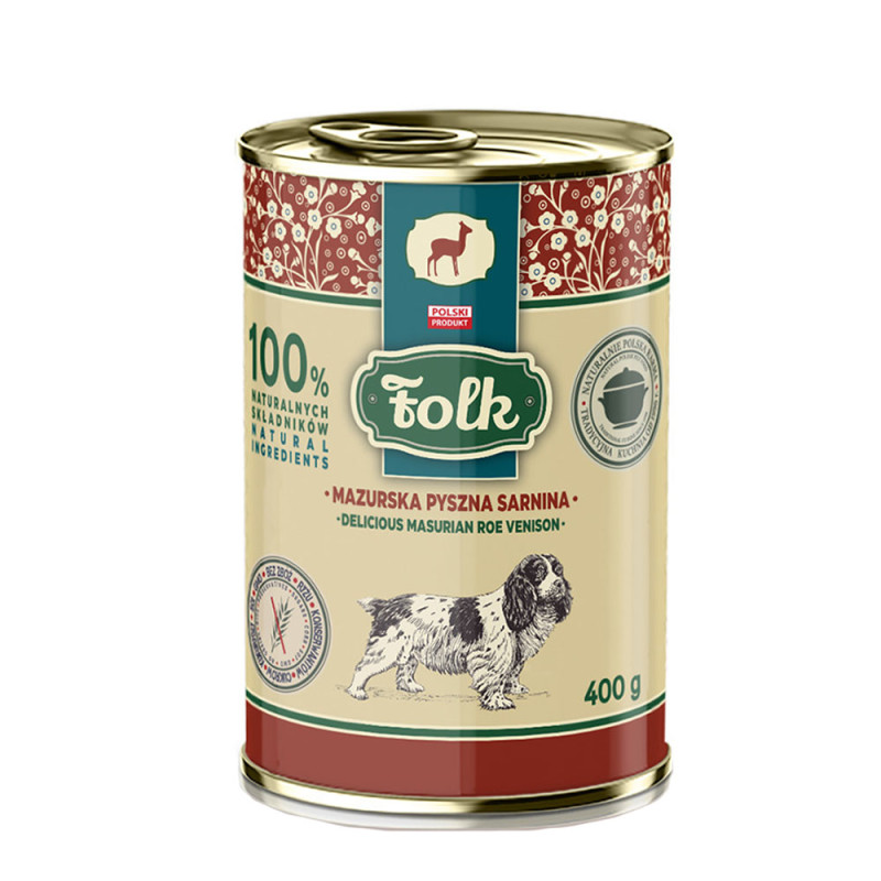 FOLK Mazurska pyszna sarnina 400g - karma mokra dla psa