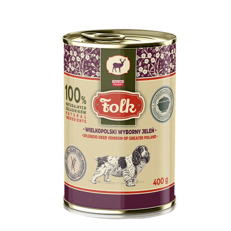 FOLK Wielkopolski wyborny jeleń 400g - karma mokra dla psa