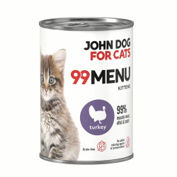 John Dog Kocięta indyk 99 Menu 400g - karma mokra dla kotów
