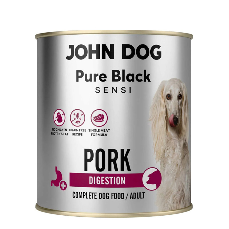 John Dog Pure Black Sensi Digestion Wieprzowina pies 800g