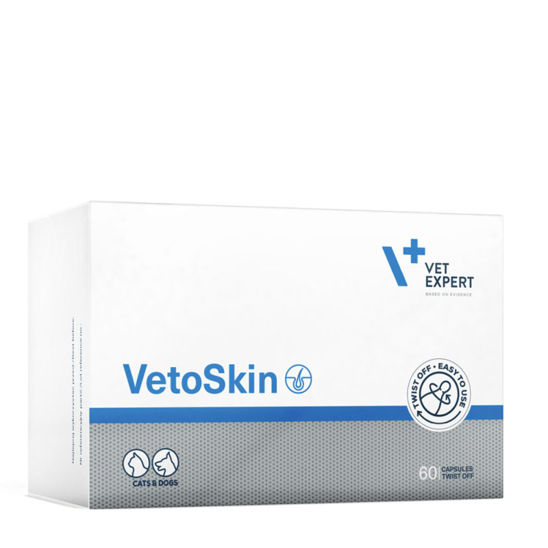 VetExpert Vetoskin Preparat na skórę i sierść dla psów i kotów 60 kapsułek