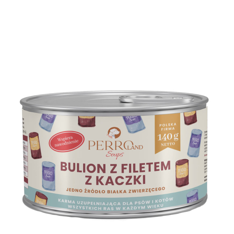 Perro Bulion z filetem z kaczki dla psa i kota 140g