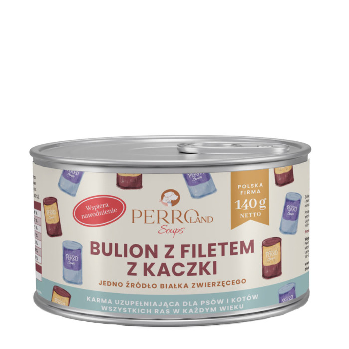 Perro Bulion z filetem z kaczki dla psa i kota 140g