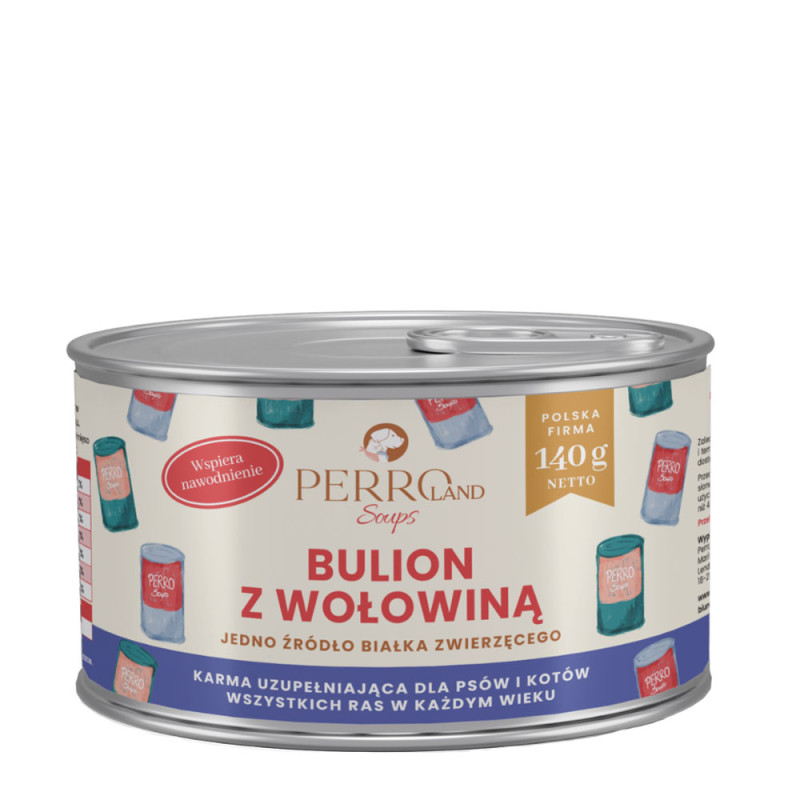 Perro Bulion z wołowiną dla psa i kota 140g