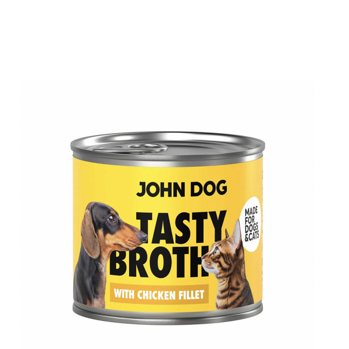 John Dog Tasty Broth Zupa dla kota i psa z kurczakiem 140g