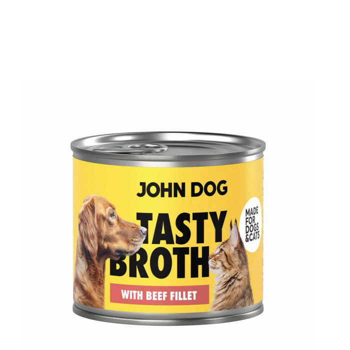 John Dog Tasty Broth Zupa dla kota i psa z wołowiną 140g