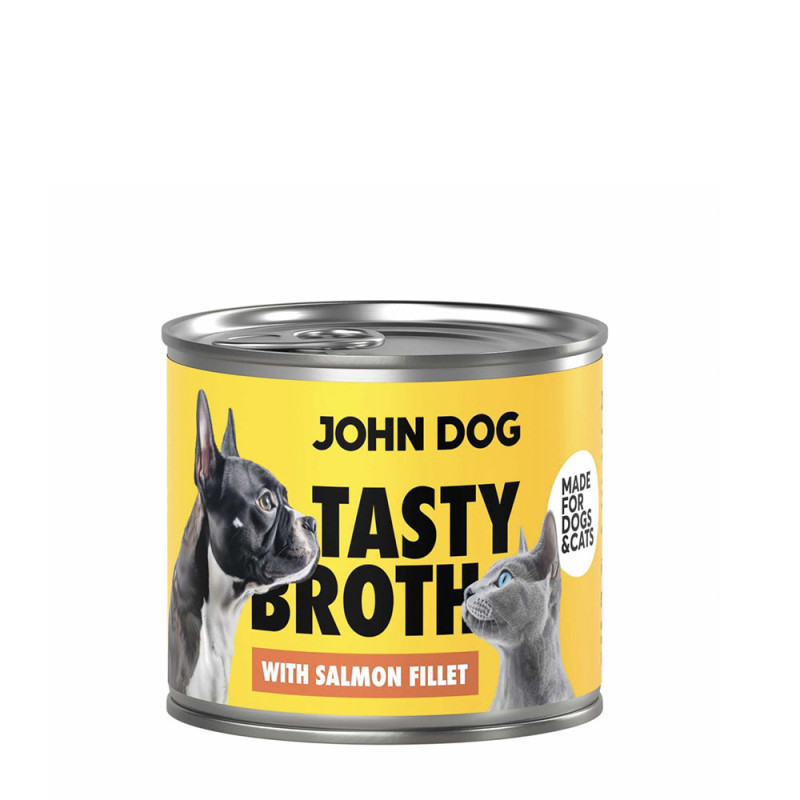 John Dog Tasty Broth Zupa dla kota i psa z łososiem 140g