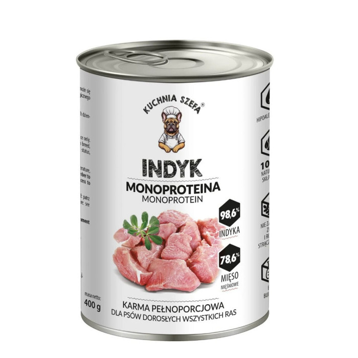 Kuchnia Szefa mokra karma dla psa indyk 400g