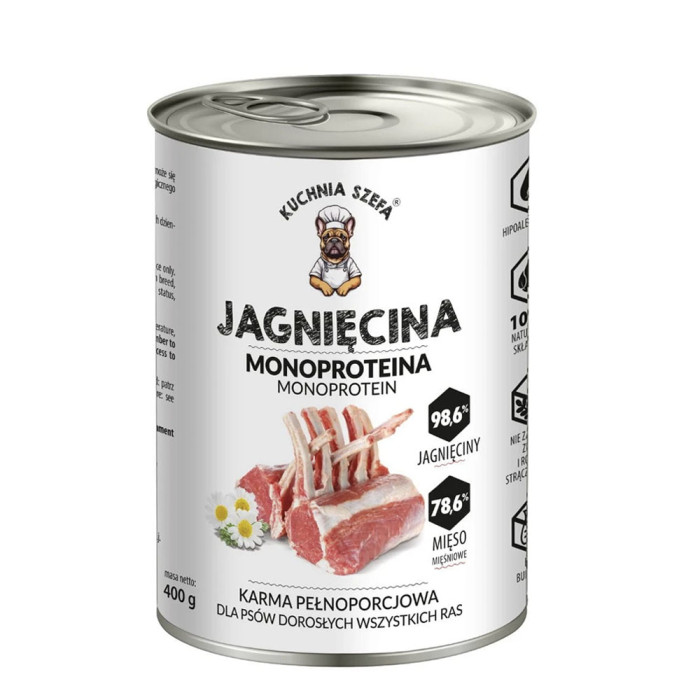 Kuchnia Szefa mokra karma dla psa jagnięcina 400g