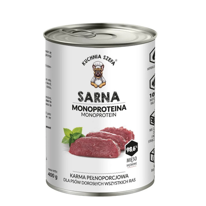 Kuchnia Szefa mokra karma dla psa sarna 400g