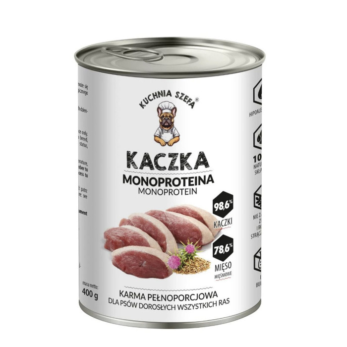 Kuchnia Szefa mokra karma dla psa kaczka 400g