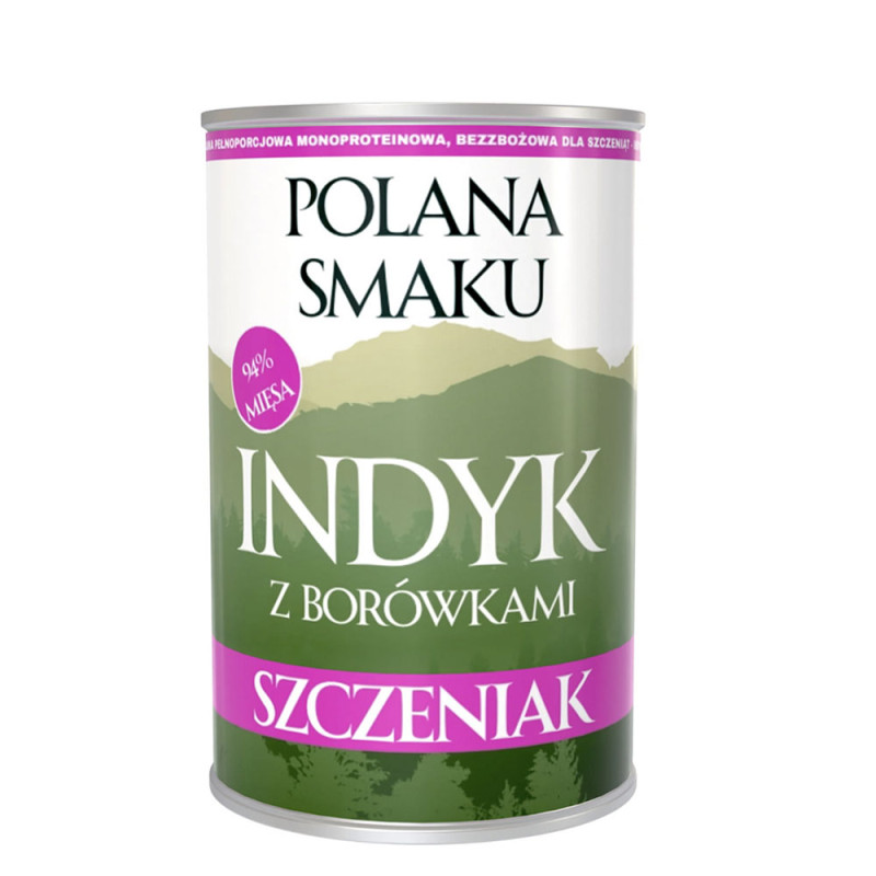 Polana Smaku Junior Indyk z borówkami mokra karma dla szczeniaka 400g