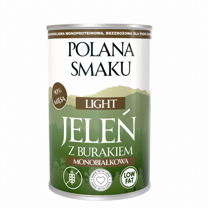 Polana Smaku Light Jeleń z burakiem mokra karma dla psa 400g