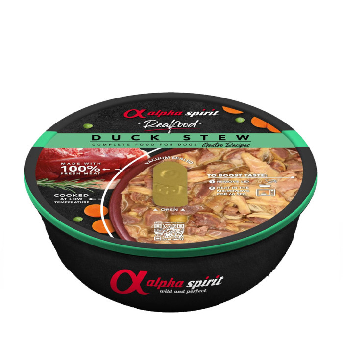 Alpha Spirit Karma mokra dla psa Real Food Gulasz Kaczka 280g