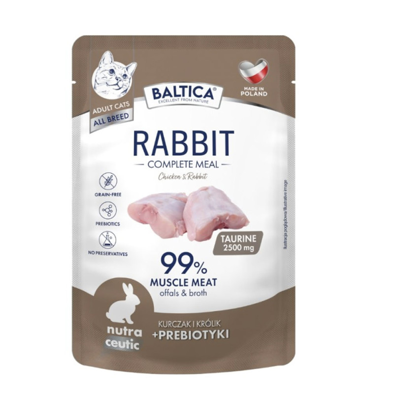 Baltica Neutraceutic Kurczak z Królikiem 100g saszetka dla kota