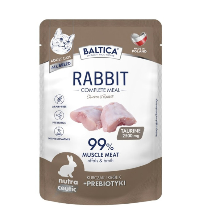 Baltica Neutraceutic Kurczak z Królikiem 100g saszetka dla kota