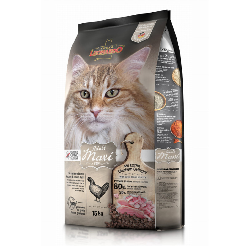 Leonardo Adult Maxi Gf Sucha karma dla kotów z nietolerancją pokarmową produkt 15kg