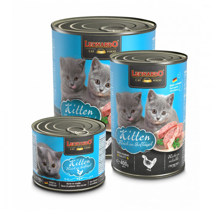 Leonardo Quality Selection Kitten Mokra karma dla kociąt z drobiem i dawką oleju z łososia produkt  400g