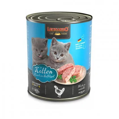 Leonardo Quality Selection Kitten mokra karma dla kociąt z drobiem i olejem z łososia produkt 800g
