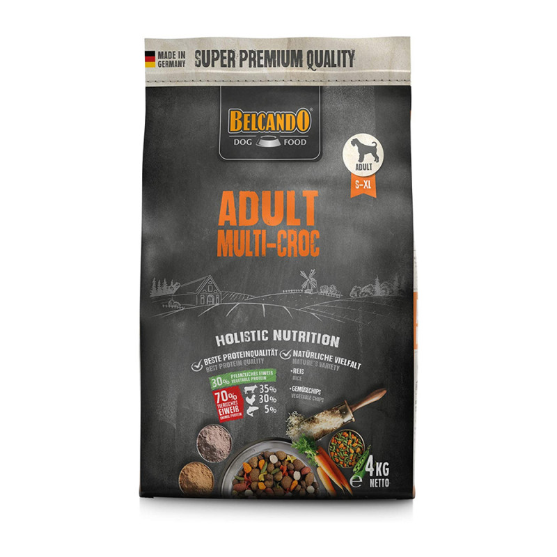 Belcando Adult Multi-Croc karma sucha 4 kg worek dla psów z chrupkami i sosem
