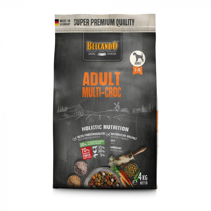 Belcando Adult Multi-Croc karma sucha 4 kg worek dla psów z chrupkami i sosem